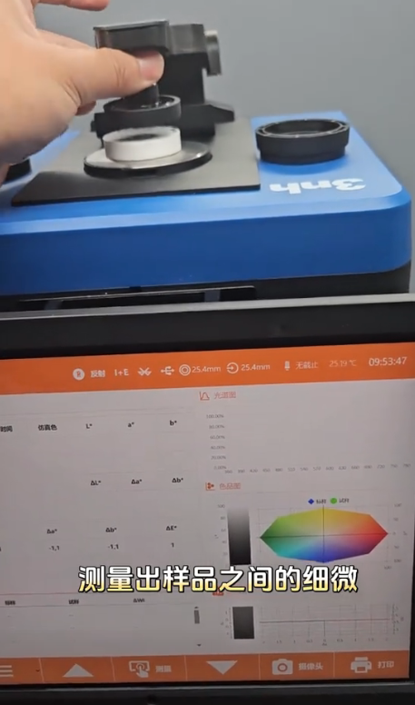 台式分光測色儀(yi) TS8520測量樣品顏色差別.png