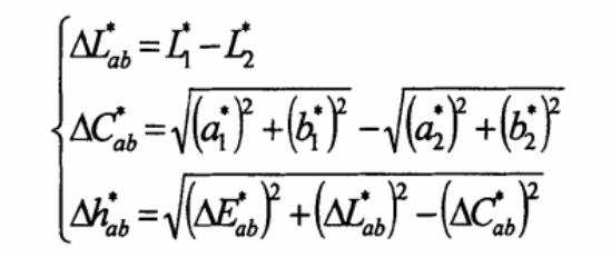 亮度差、飽和度差和色調差表達式